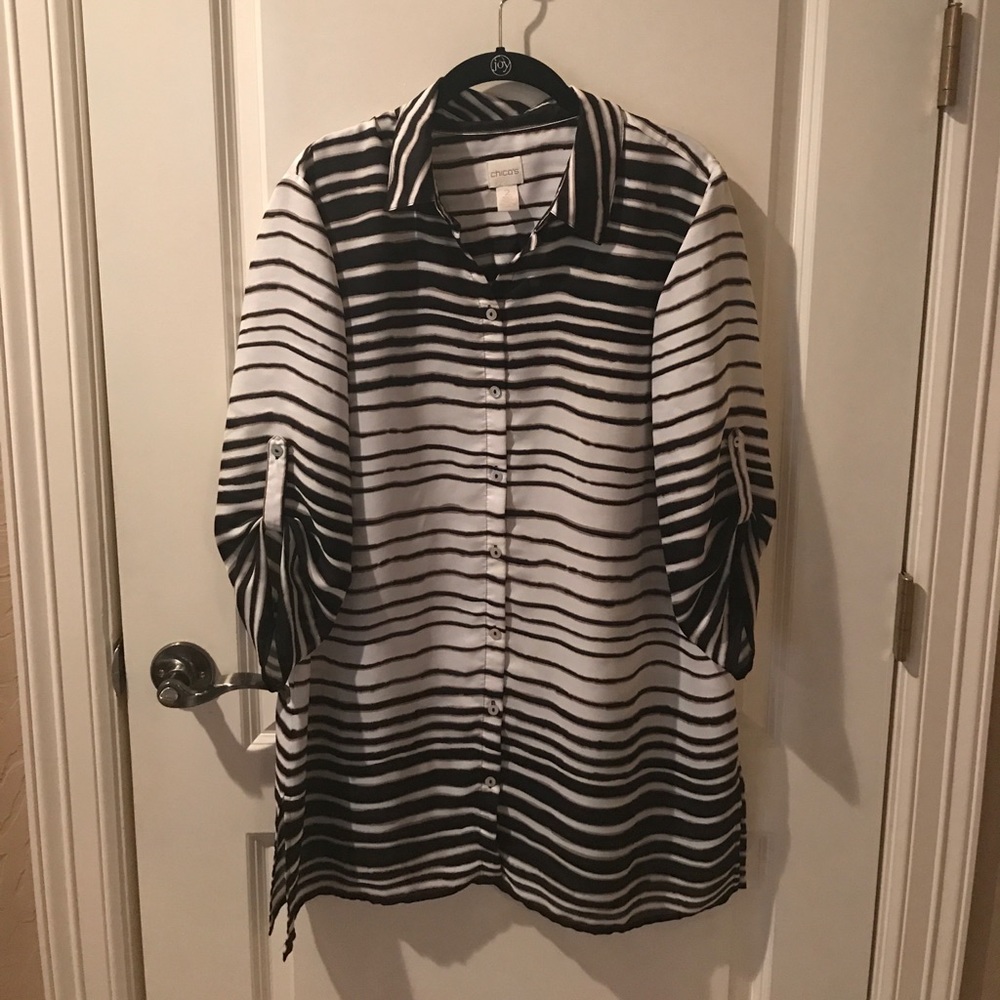 Chico’s striped button-down shirt, size 2.